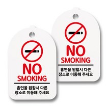 뭉키월드 안내 표지 팻말 화이트 H30, 184 금연포스터, 2개