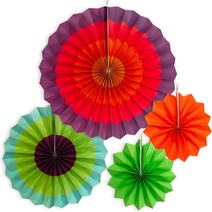 파티팡 페이퍼팬 데코 4종 세트, 레인보우