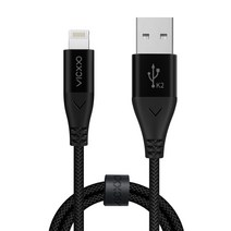 빅쏘 케이지 K2 라이트닝 8핀 2.4A 아이폰 고속 충전 케이블 25cm, 블랙