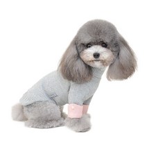 제제펫 반려동물용 진주포인트 골지 티셔츠, 그레이