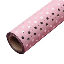 작은도트 비닐 롤 포장지 중 37.5cm x 17m, 핑크, 1개