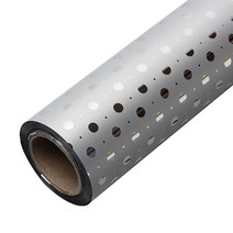 포포팬시 작은도트 비닐 롤 포장지 대 53cm x 20m, 실버, 1개
