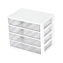 하라데코 와이드 서랍 멀티 책상 정리함 4단, 화이트