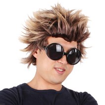 라이더 가발 + 써클 안경, 가발(골드), 안경(블랙)