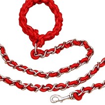 브라더펫 대형견 체인로프 리드 목줄 4.5mm, 1개, 레드
