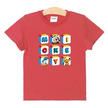 뉴욕꼬맹이 아동용 디즈니 블럭 미키 프렌즈 NY 반팔티셔츠 G059