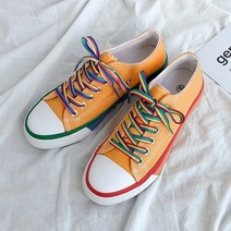 마켓에이 무지개 컬러포인트 캔버스 스니커즈