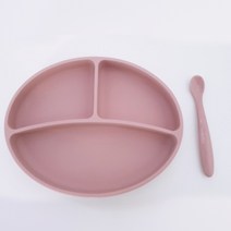 스마일 베이비 유아 흡착식판, 핑크, 식판 + 수저