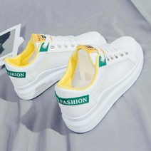 마켓에이 여성용 백라벨 포인트 화이트 스니커즈