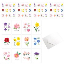 마음담아 플라워가든 엽서 12종 x 5p + 봉투, 혼합색상, 1세트
