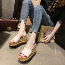 미토 여성용 웨지 힐 슬리퍼