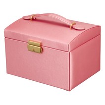 윰스 휴대용 다층 다기능 보석 액세서리 보관 상자, 레드, 1개