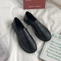 더플로우 여성용 발이 귀여워보이는 동그란 심플 무광 로퍼