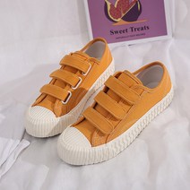 마켓A 비비드컬러 벨크로 스티치 캔버스화
