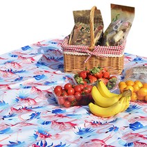 패턴 방수 피크닉매트 + 커버, 빅플라밍고