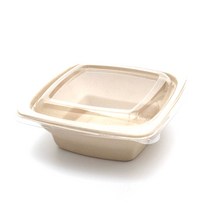 포장대장 펄프 정사각볼 일회용포장용기 뚜껑포함 790ml, 1개입, 75개