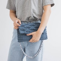 야나 르네상스 웨이브 클러치 뜨개질 DIY패키지, 1세트, 58 더스티데님