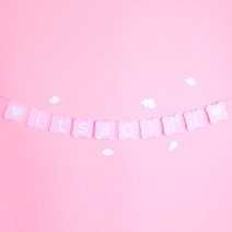 파티해 펠트 베이비 가랜드, 핑크, 1개