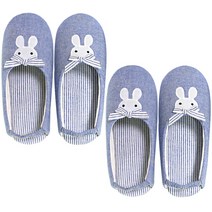 래빗원스 덧신 실내화 2p, 블루