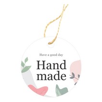 도나앤데코 심플 내츄럴 핸드메이드 원형 태그 100p + 마끈 20m, 혼합색상, 1세트