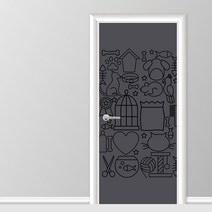 유니크만능시트벽지 붙혔다 떼었다 가능 현관문 시트 2p, 페트샵 딥워터