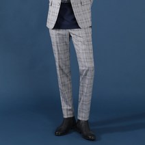 리버클래시 남성용 린넨 혼방 체크패턴 슬림핏 셋업팬츠 LGS23458