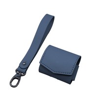 TRK 에어팟 프로 고급 가죽 케이스 + 핸드스트랩, 인디블루