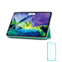 이에스알 스마트 커버 태블릿 PC 케이스 + 강화유리 액정보호필름 세트 EB421.EA806, 민트