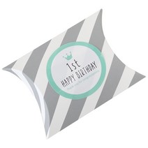 미니 스트라이프 반달상자 100p + 첫돌 스티커 파스텔 민트 100p, 그레이, 1세트