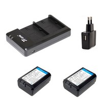 제이티원 소니 NP-FW50 USB 듀얼 충전기   배터리 2p   USB 아답터 세트, JT-DU-A