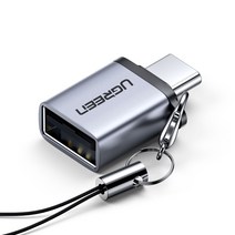 유그린 USB3.1 C타입 to USB3.0 고속 OTG 스트랩 젠더, 그레이, 1개