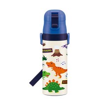 스케이터 원터치 스텐 물통, 블루 공룡, 470ml