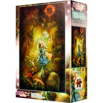 야노망 앨리스 이상한 나라의 초대 투명 직소퍼즐 YM61-09, 108피스, 혼합색상