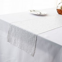 알럽홈 스팽글 컬러 파티 테이블러너, 화이트, 30 x 180 cm