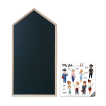 꼬메모이 크레용 유아 자석 가베 칠판 + 트랑트 직업 자석, 프레임(네이쳐) + 보드(포레)