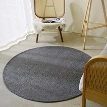 한빛카페트 헤링본 발탄 사계절 원형 러그 150cm 다크그레이