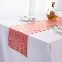 알럽홈 스팽글 컬러 파티 테이블러너, 피치, 30 x 180 cm
