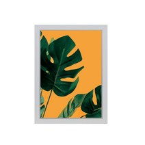 감성 아트웍 디자인액자 네츄럴 포토라인 A 2 몬스테라 오렌지, 화이트