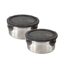 스텐팩토리 스테인레스 밀폐용기 원형2호 460ml, 2개, 단품