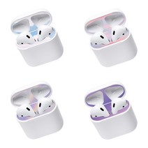 루다몰 에어팟 2세대 철가루 방지 스티커 4종 + 부착가이드 + 가이드 스티커 + 연습용 스티커 세트, 데일리 스카이