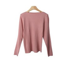 여성용 델리비 보트넥 골지 니트