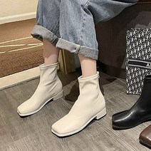 사각 스퀘어 헤드 로우 부츠