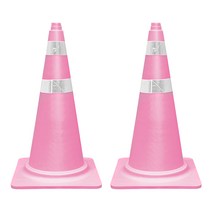 동광세이프티 칼라콘 안전펜스 핑크색, 2개