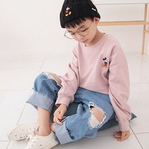 아동용 미키자수 기본맨투맨