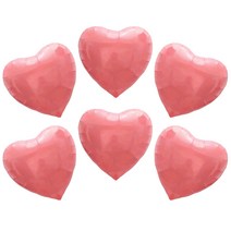 하트 은박풍선 35cm, 파스텔로즈, 6개