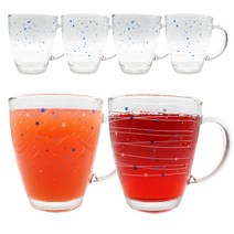별빛 유리 머그컵 350ml, 투명, 6개