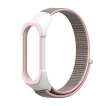 구디푸디 샤오미 미밴드3/4 나일론 TPU 스트랩, 핑크화이트 + 핑크, 1개