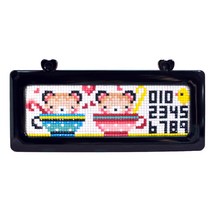 블링블링 하트 번호판 주차 비즈 큐빅 보석 십자수 DIY 키트, 곰돌이커플(검정), 1개