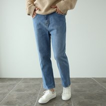 제제 남성용 9부 일자 스판 세미밴딩 데님팬츠