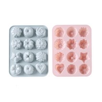 실리콘몰드 파스텔톤 노르딕 12구 2종 세트, 블루, 핑크, 1세트